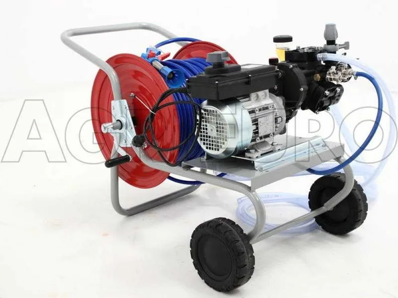 Groupe motopompe de pulvérisation électrique Comet APS 31 moteur électrique et chariot