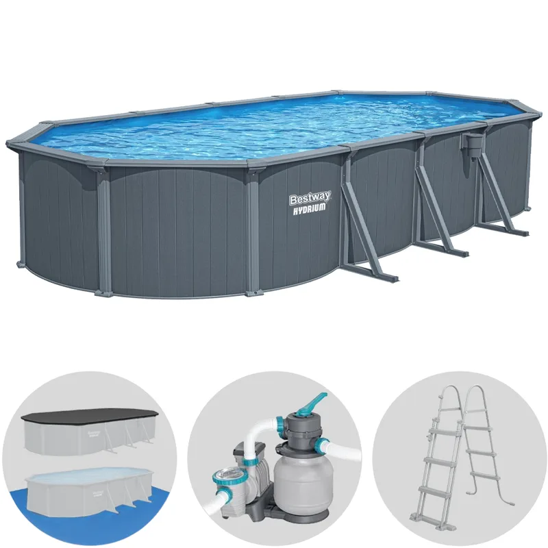 Bestway Hydrium 561CW - 732x366x132 cm - Piscine ovale pour 11-15 personnes