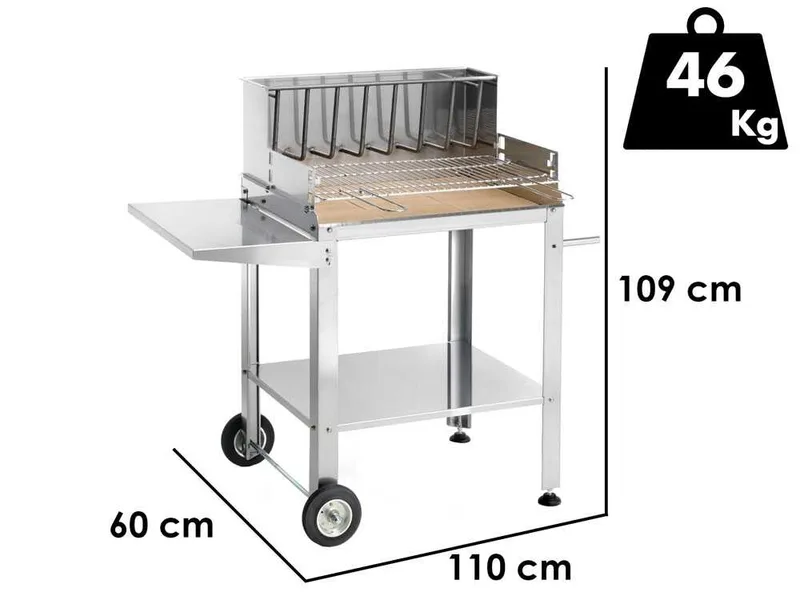 Ompagrill BetSteel 56690/X - Barbecue à bois et charbon