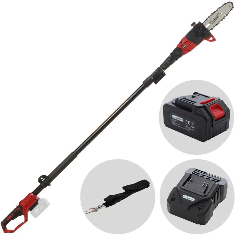 GeoTech X-Line PC-20V - Perche élagueuse à batterie - 185/265 cm - 20 V 5 Ah