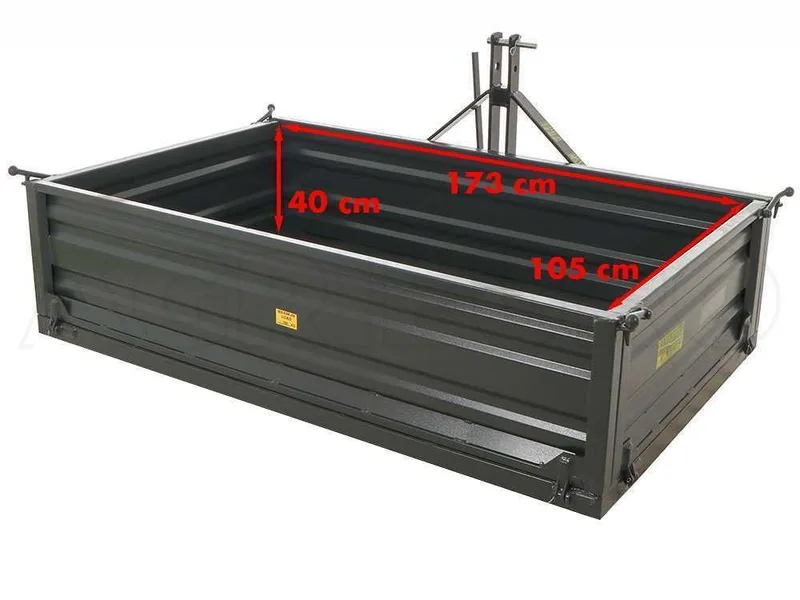 Benne pour tracteur Blackstone B-TB 180 - Basculante - 3 ridelles ouvrables