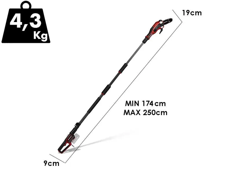 Einhell GP-LC 18/20 Li T BL - Élagueuse électrique à batterie sur perche télescopique - 18 V 4Ah