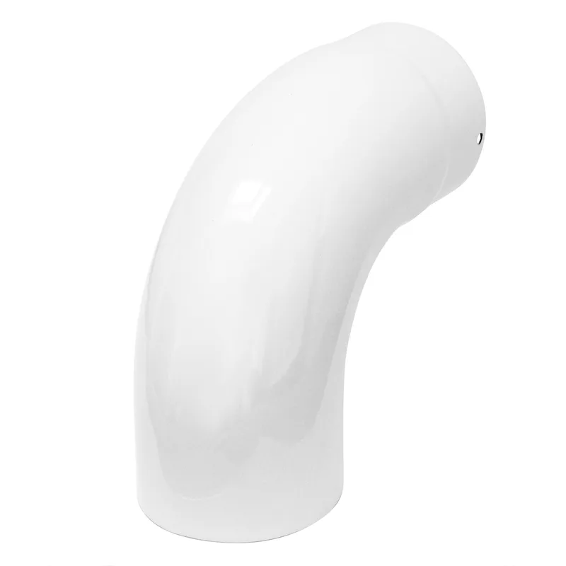 Coude de conduit de fumée / Coude de tuyau de poêle émaillé 120mm - Coude lisse à 90° Blanc