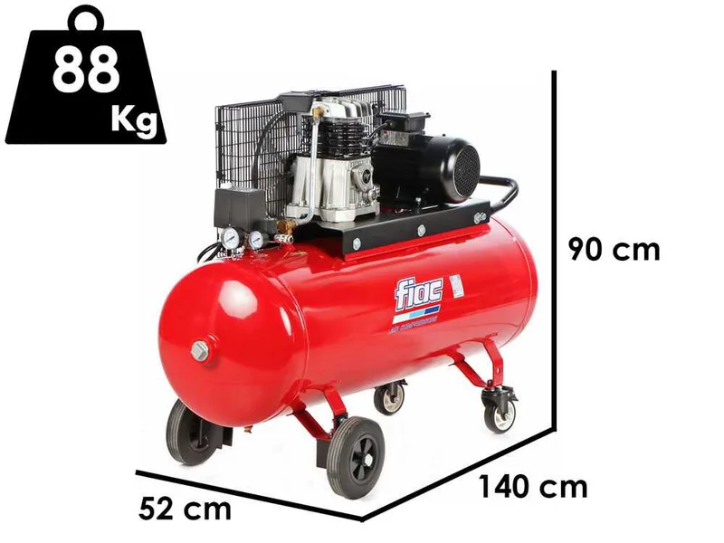 Fiac AB 150/348 - Compresseur d'air électrique triphasé à courroie - Moteur 3 CV - 150 L