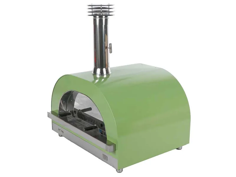 Clementi Gold - Four à bois pour pizza d'extérieur - Chambre de cuisson 80 x 60 - 4 pizzas - Vert