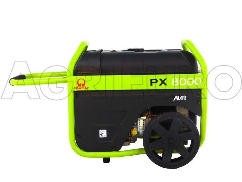 Pramac PX 8000 - Groupe électrogène 4.8 KW triphasé à essence - sur chariot - dém. électrique