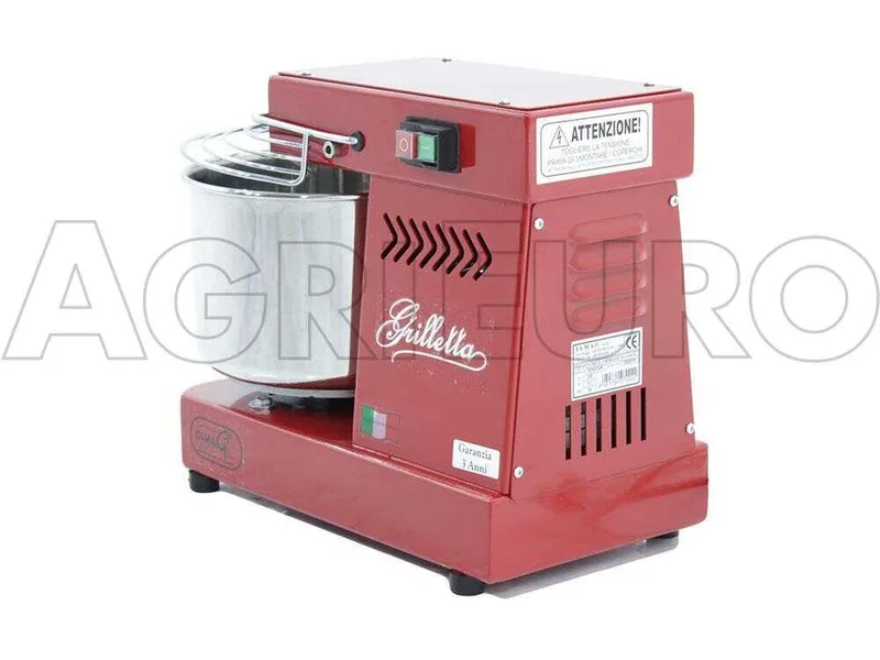 Pétrin à spirale électrique - Famag Grilletta IM 5 Color - Rouge 5 kg - 8 L