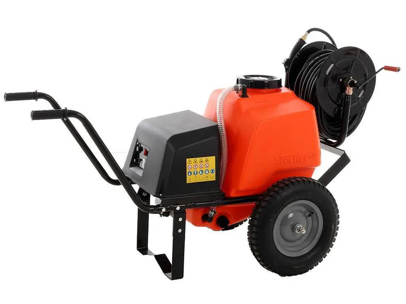 Pompe de pulvérisation à batterie Stocker 12V de 60 l - Pulvérisateur électrique sur chariot