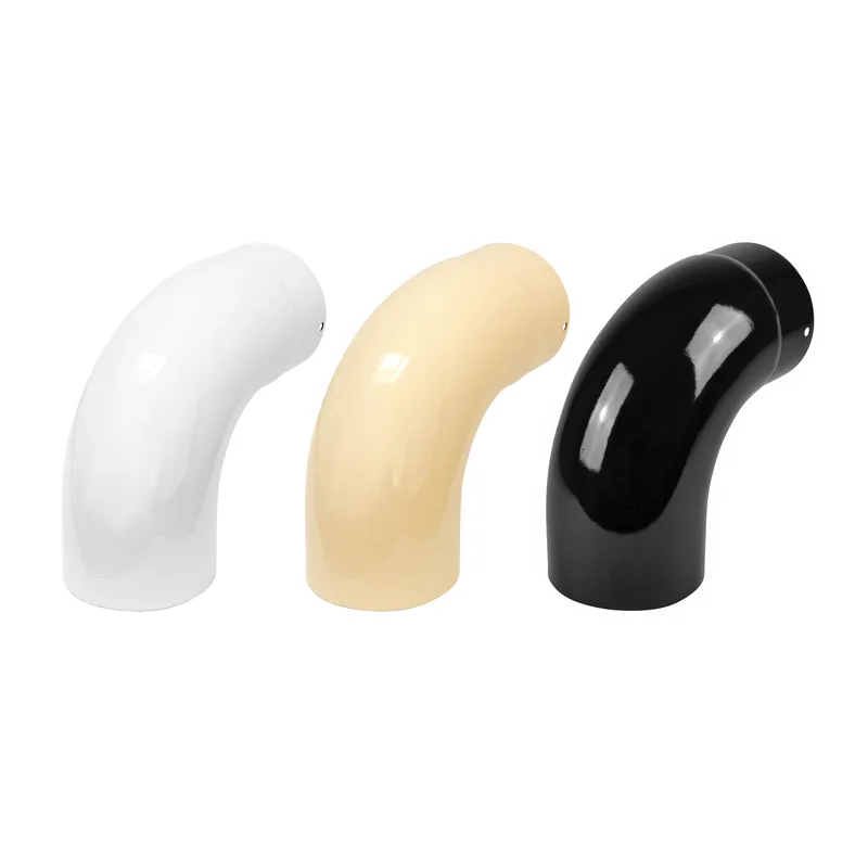 Coude de conduit de fumée / Coude de tuyau de poêle émaillé 130mm - Coude lisse à 90° Blanc
