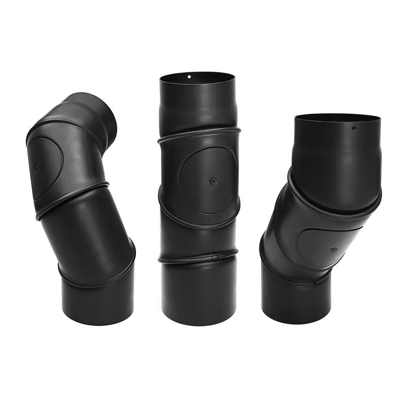 Raik Basic multicolonne 130mm noir avec porte – 4 pièces pour tuyau de fumée / conduit de fumée