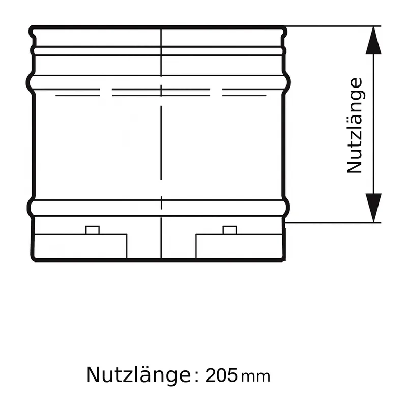 Schiedel ICS élément de tuyau 250 mm Ø200 double paroi brillant