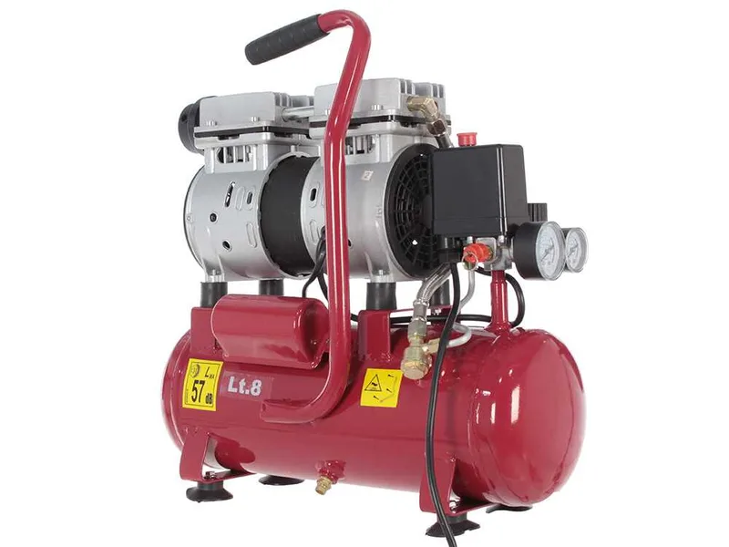 GeoTech S-AC-9-8-07 - Compresseur électrique silencieux compact portatif - Moteur 0.7 CV - 8 bars