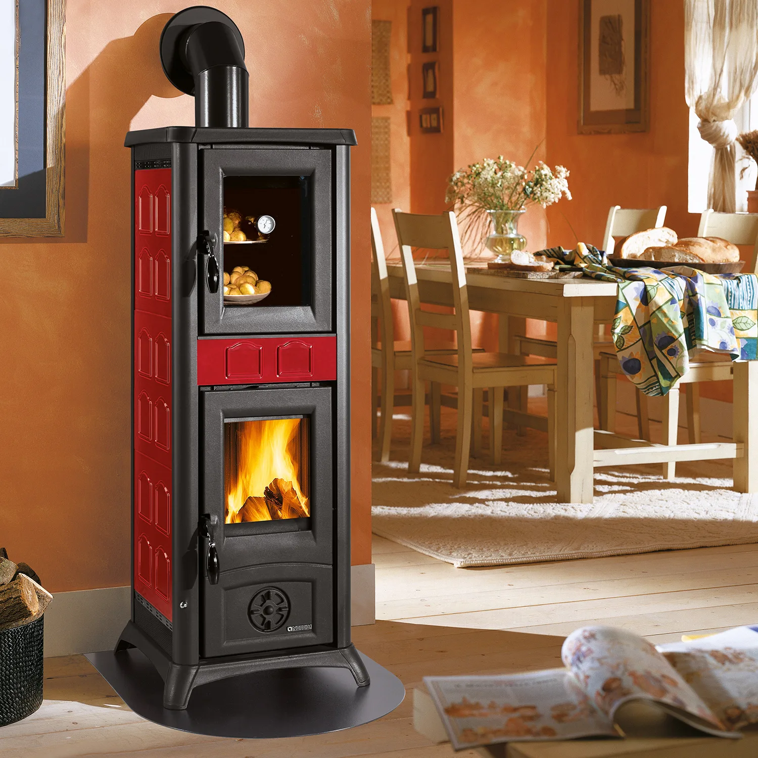 La Nordica Gemma Forno 165 poêle à bois Elegance Bordeaux