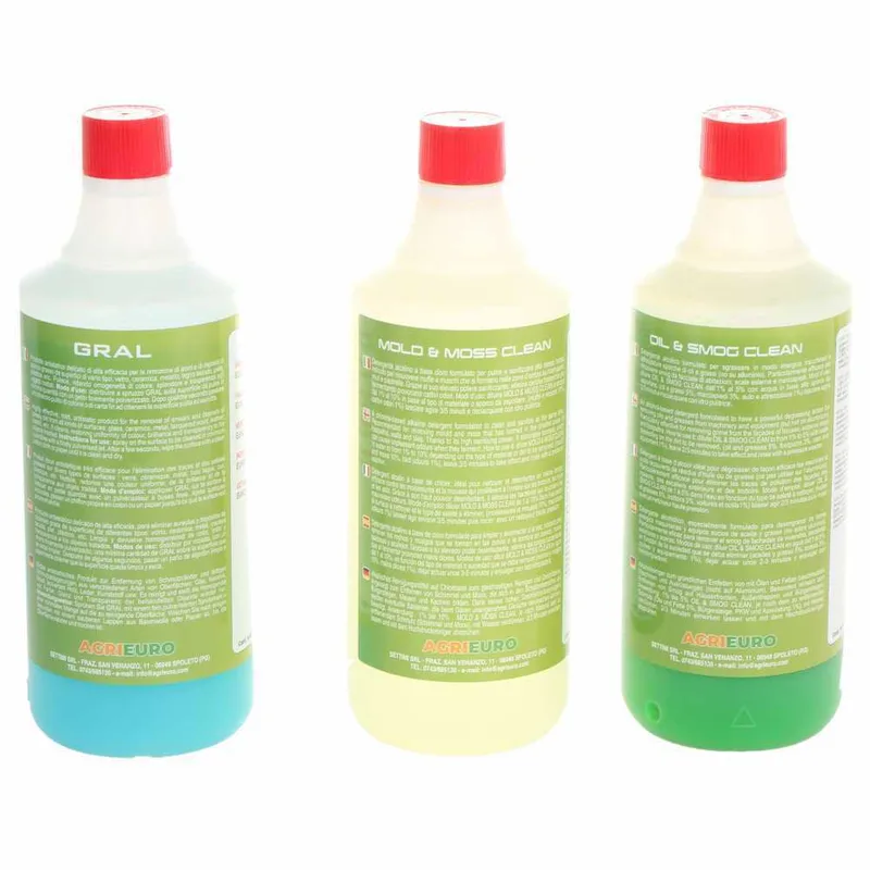 Kit 3 détergents professionnels - spécifiques pour le nettoyage des extérieurs - 3 bidons de 1 L