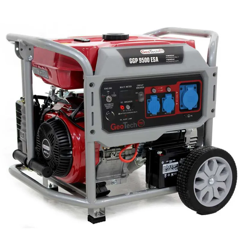 GeoTech Pro GGP 9500 ESA - Groupe électrogène sur chariot avec AVR dém. électrique 7.9 kW - Continue 7.5 kW Monophasé