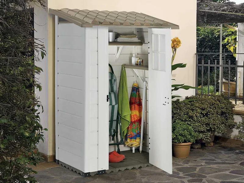 Garofalo Tuscany Evo 100 - Abri de jardin - Avec fenêtre et porte à un battant - 122,5 x 82,5 x 201 cm