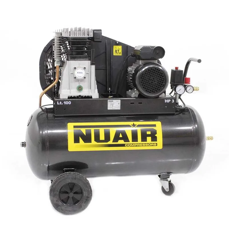 Nuair B3800B/100 CM3 - Compresseur d'air électrique monophasé à courroie - Moteur 3 CV - 100 L