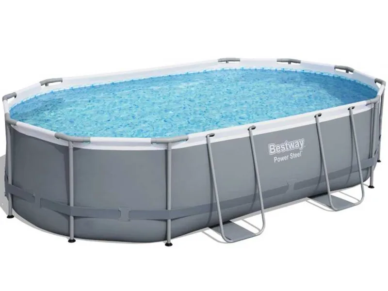 Bestway Power Steel 56448 - 488 x 305 x 107 cm - Piscine ovale