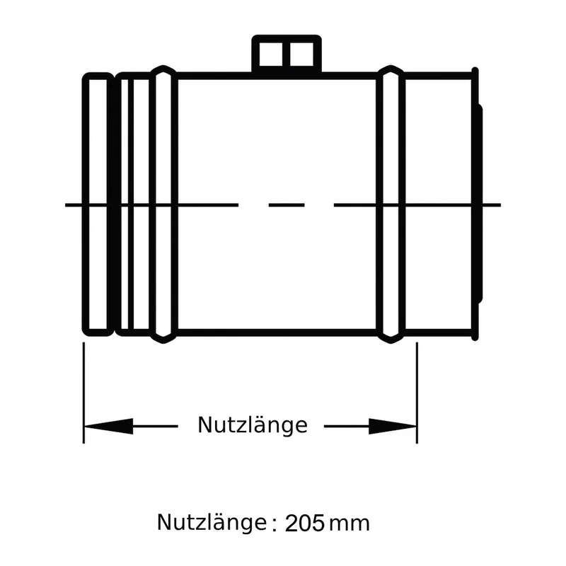 Schiedel ICS élément de tuyau 250 mm Ø200 avec orifice de mesure double paroi brillant