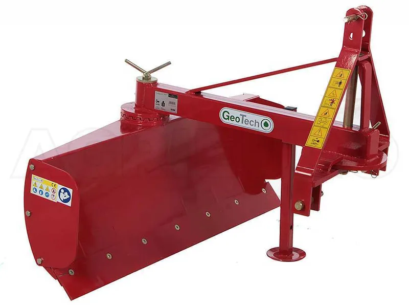 Niveleuse pour tracteur GeoTech DL140 à rotation lame 360° et Bras orientable
