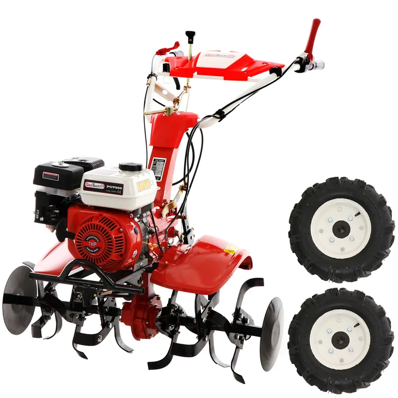 GeoTech Pro PGT 900 - Motobineuse à essence 7 CV avec boîte 2+1 et transmission à engrenages
