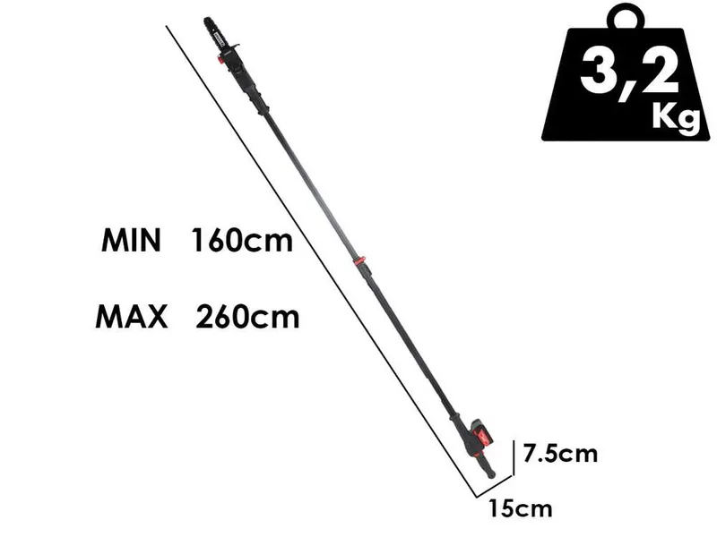 Zanon ZP 190LP - Élagueuse à batterie sur perche télescopique - 18 V 5 Ah