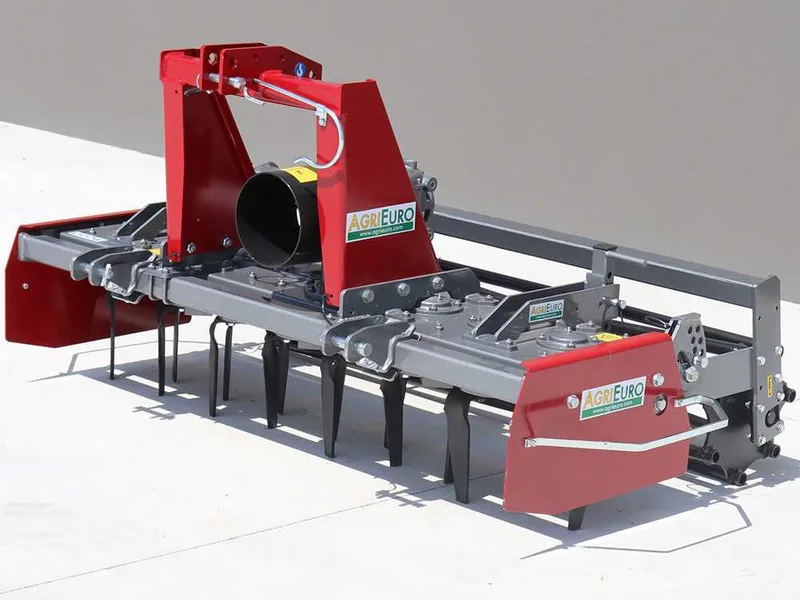 Herse rotative RH170 - largeur de travail 170 cm - 16 lames série médium - Rouleau à cage