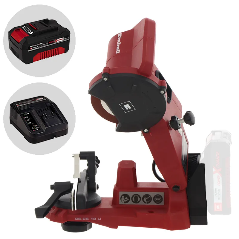 Einhell GE-CS 18 Li - Affûteuse à batterie pour chaîne de tronçonneuses - 4 Ah 18 V
