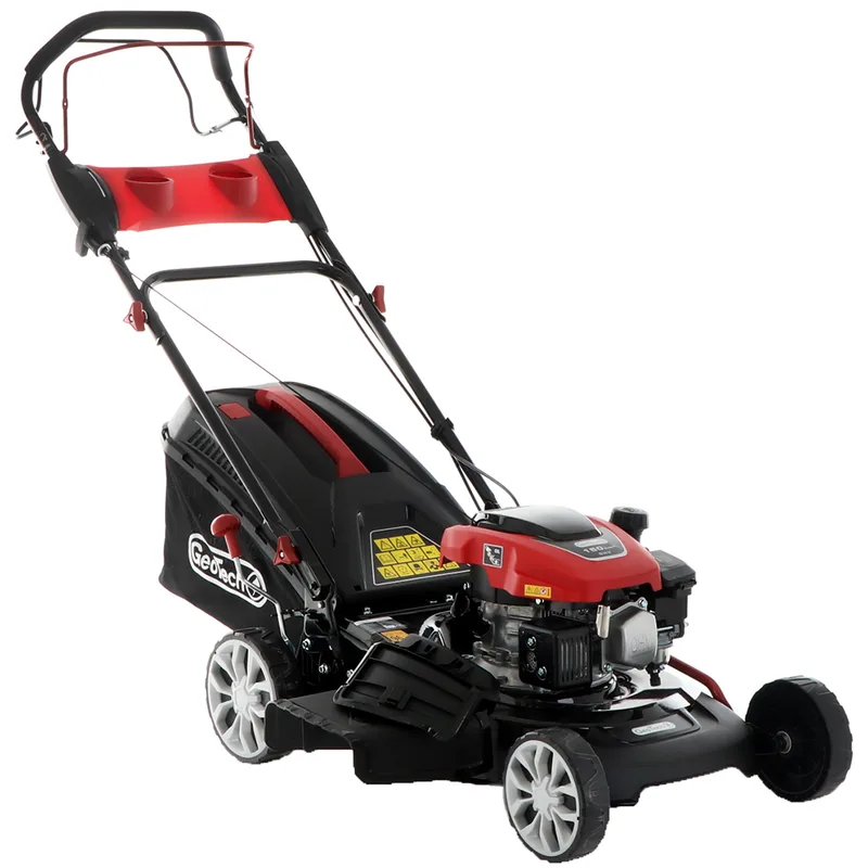 GeoTech S46-150 BMSG - Tondeuse à gazon thermique tractée - 4 en 1 - Coupe 46 cm