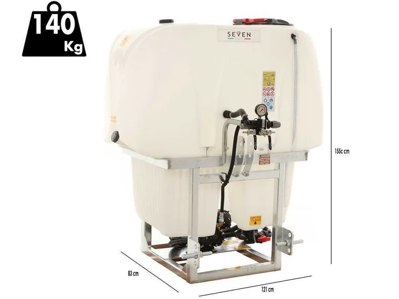 Seven Italy - Groupe de pulvérisation à tracteur compact - Capacité 600 L - Pompe APS71