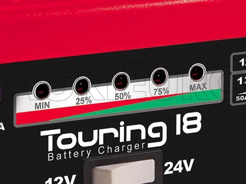 Telwin Touring 18 - Chargeur de batterie 12/24V - batteries de 60Ah à 180Ah et de 50Ah à 115Ah