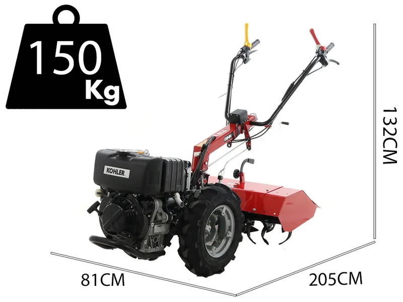 GINKO R710 EKO - Motoculteur diesel - Kohler KD15-440 - Démarrage électrique