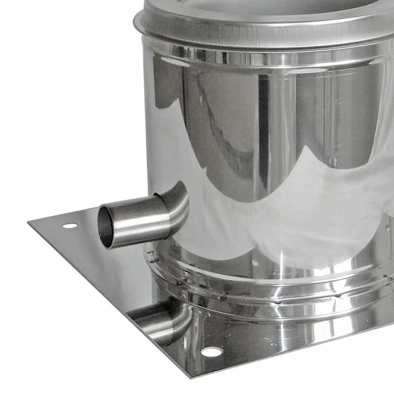 Opsinox conduit de cheminée en acier inoxydable 180 mm avec console de sol et évacuation des condensats BPDC.