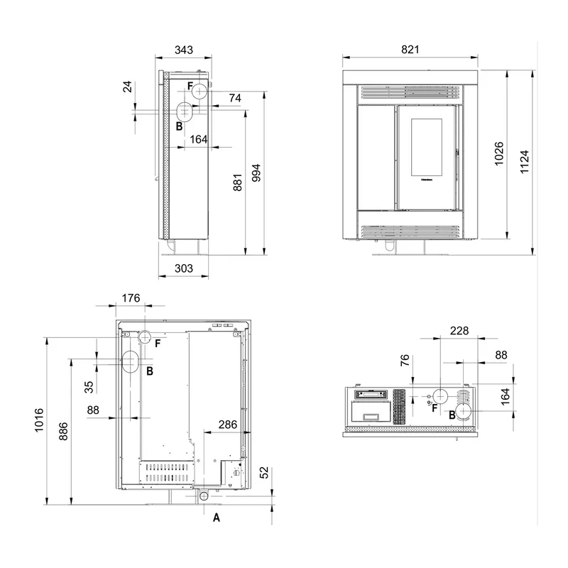 Extraflame souvenir PLUS petra 5.0 - pierre naturelle poêle à granulés
