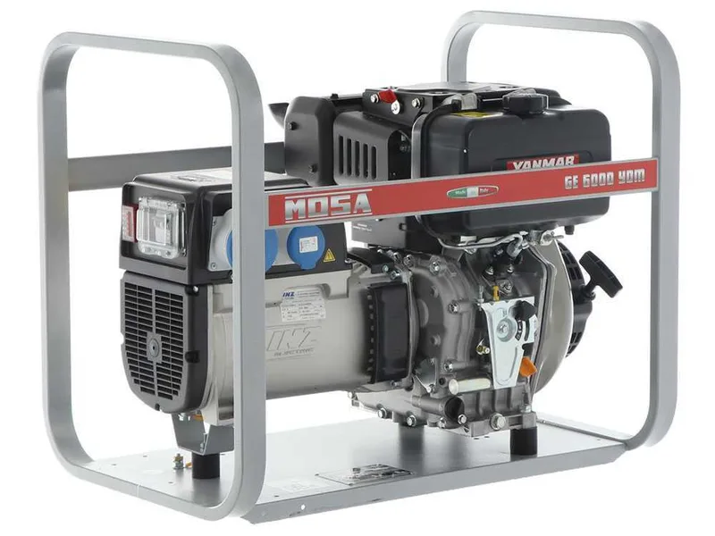 MOSA GE 6000 YDM - Groupe électrogène diesel 5.1 kW - Continue 4.5 kW Monophasé - Moteur Yanmar L 100 N