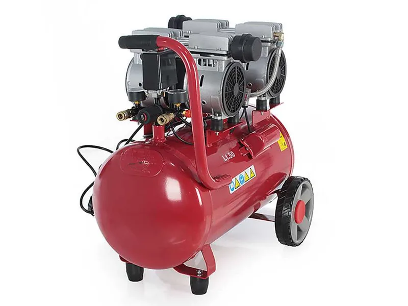 GeoTech S-AC50-8-10x2 - Compresseur d'air électrique silencieux à double culasse 50 L oilless - 2 CV