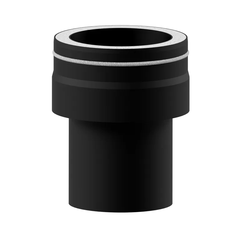 Raik Lifestyle DUO pièce de raccordement de poêle 150mm noir intérieure raccourcissable pour tuyau de fumée / conduit de fumée