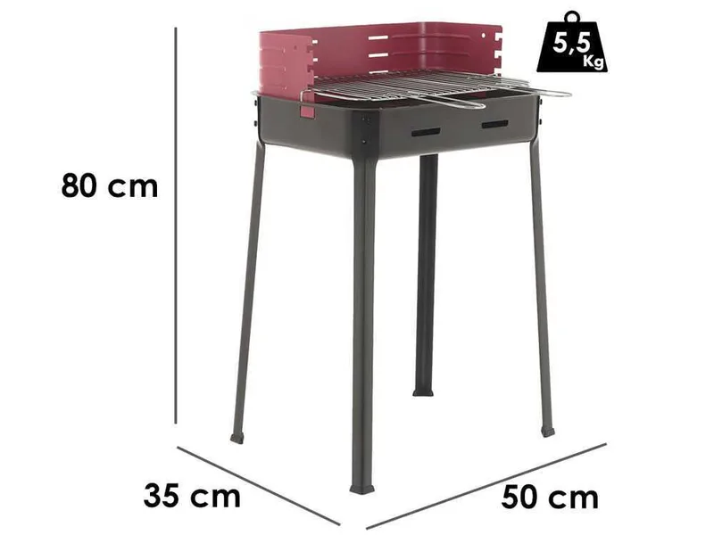 Mille Flavia s/r 45 - Barbecue à charbon en fer artisanal - 45,5x29,5 cm