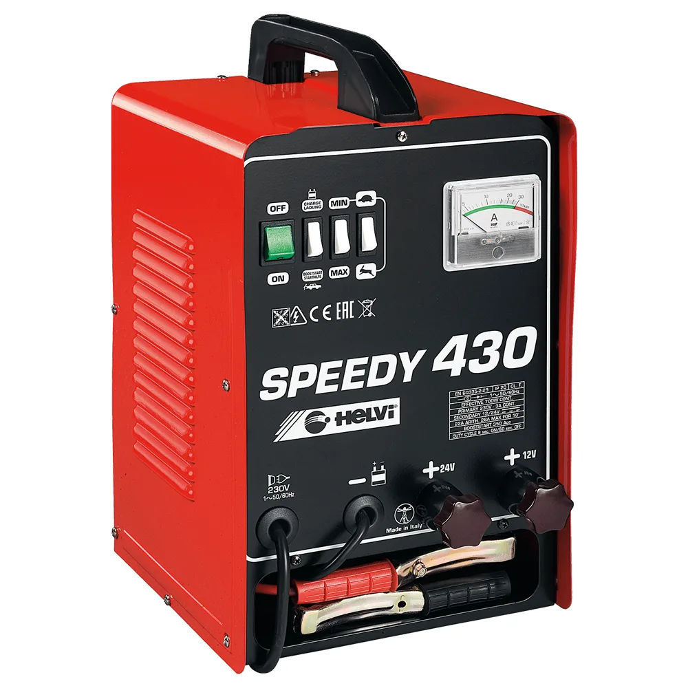 Helvi Speedy 430 - Chargeur de batterie et démarreur portable - 12/24V - Monophasé