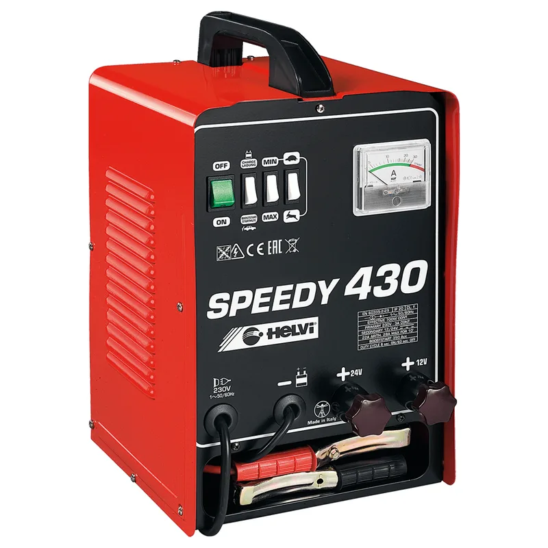 Helvi Speedy 430 - Chargeur de batterie et démarreur portable - 12/24V - Monophasé