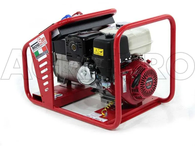 TecnoGen H8000T - Groupe électrogène 6 KW triphasé - Honda GX 390 - alternateur italien