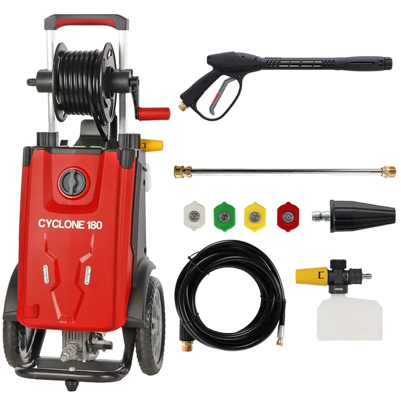 GeoTech Cyclone 180 - Nettoyeur haute pression avec lance professionnelle + Déboucheur - 180 bar - 480 l/h