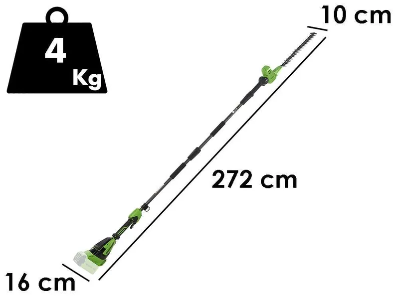 Greenworks PH40B01-01 - Taille-haie électrique sur perche téléscopique orientable - 40 V