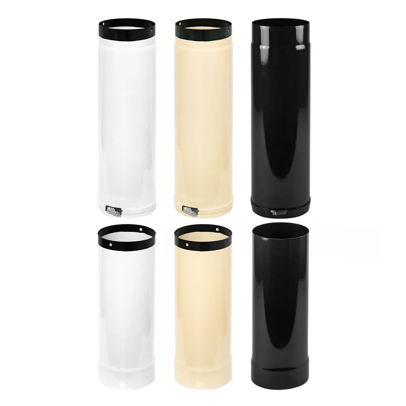 Raik Tuyau de Fumée / Tuyau de Poêle Émaillé 120mm - Longueur 500mm Tuyau Télescopique Blanc