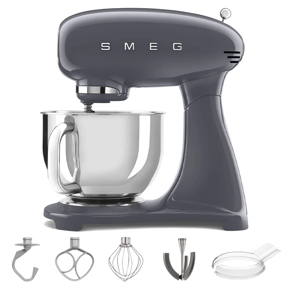 Smeg Full Color Grafite - Batteur mélangeur planétaire - Cuve en acier inoxydable de 4,8 litres