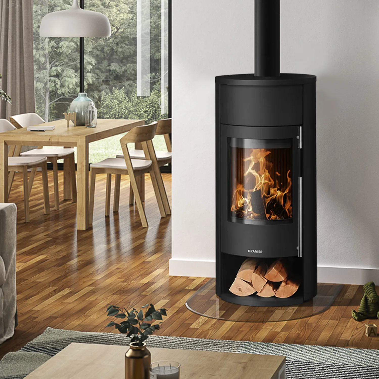 Oranier Polar Neo W+ poêle à bois acier noir
