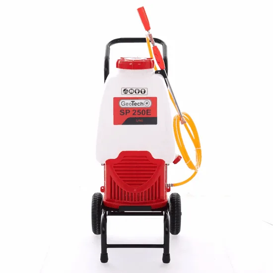 GeoTech SP 250 E - Pulvérisateur à batterie dorsal + chariot - 25 L