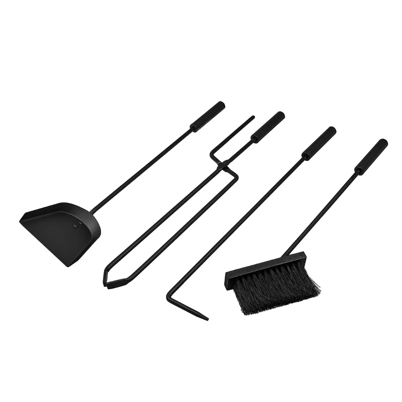 Raik Ensemble d'Accessoires de Cheminée Theodor, 4 pièces, noir