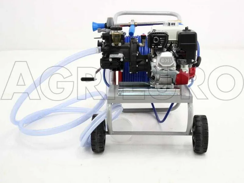 Groupe motopompe de pulvérisation Comet APS 41 avec moteur à essence Honda GX 160 et chariot