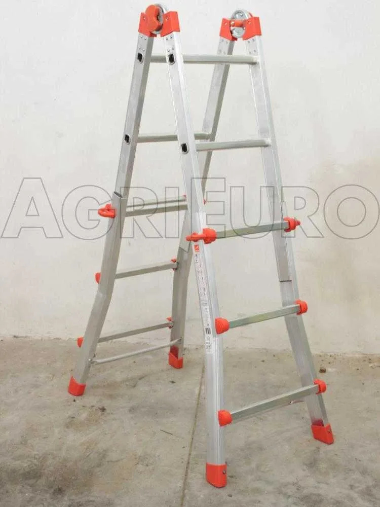 Gierre Peppina AL010DS - 2x6 marches, 2,71 m - Échelle télescopique en aluminium